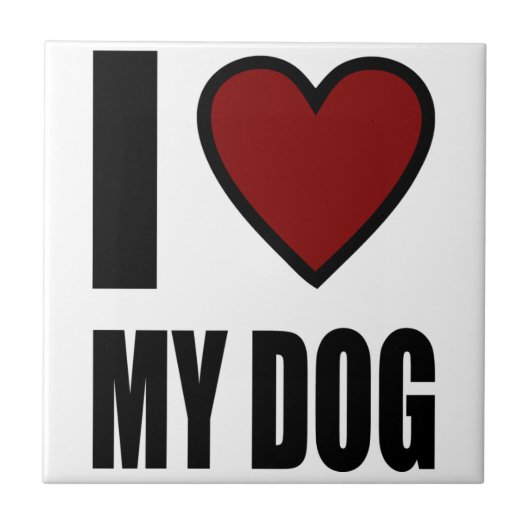 Carreau J'aime mon chien (Devant)