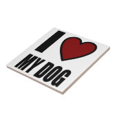 Carreau J'aime mon chien (Côté)