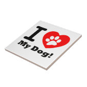 Carreau J'aime mon chien (Côté)