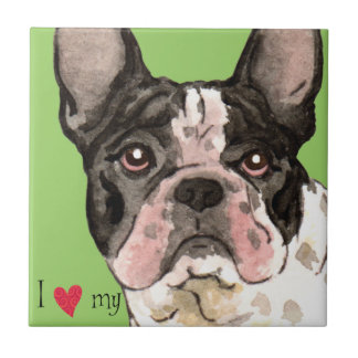 Carreau J'aime mon chien de taureau français