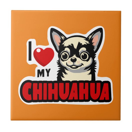 Carreau J'Aime Mon Chihuahua (Devant)