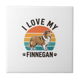 Carreau J'aime mon design de t-shirt avec le nom de Finneg