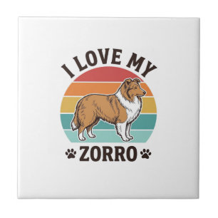Carreau J'aime mon design vintage Zorro pour amoureux de c