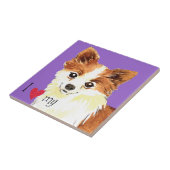 Carreau J'aime mon long manteau Chihuahua (Côté)