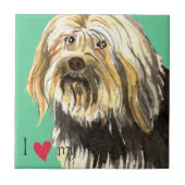 Carreau J'aime mon Lowchen (Devant)