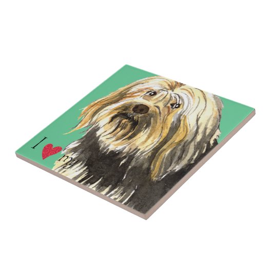 Carreau J'aime mon Lowchen (Côté)