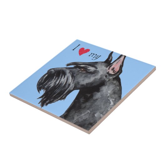 Carreau J'aime mon Schnauzer géant (Côté)