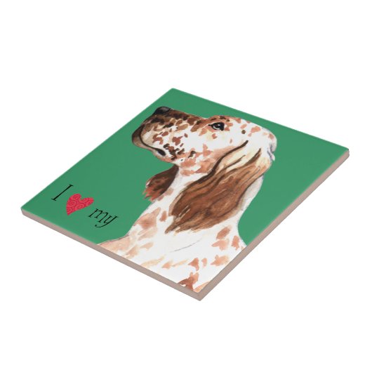 Carreau J'aime mon Setter anglais (Côté)