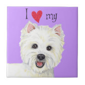 Carreau J'aime mon Westie (Devant)