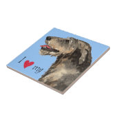 Carreau J'aime mon Wolfhound irlandais (Côté)