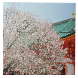 Carreau Japon, Kyoto. Fleur de cerisier de Shinto