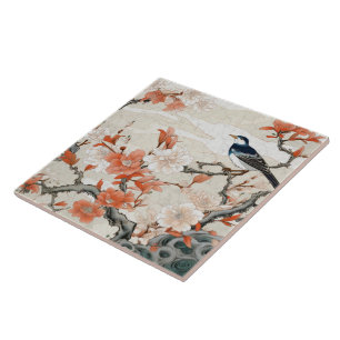 Carreau Japon traditionnel Kutani Art ornemental 2