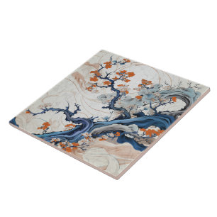 Carreau Japon traditionnel Kutani Art ornemental 20