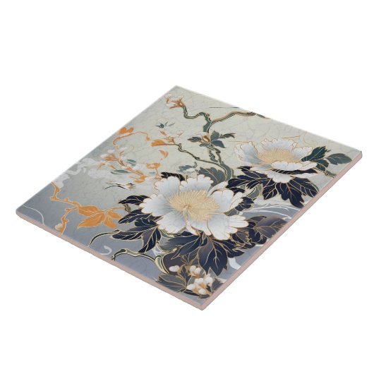 Carreau Japon traditionnel Kutani Art ornemental 8 (Côté)