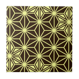 Carreau Japonais Asanoha motif - marron et jaune