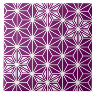 Carreau Japonais Asanoha ou Star Motif, aubergine violet