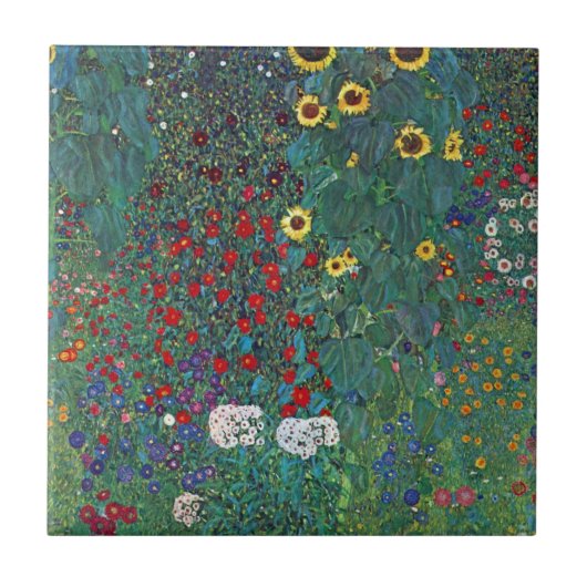 Carreau Jardin agricole avec tournesol par Klimt, Fleurs V (Devant)
