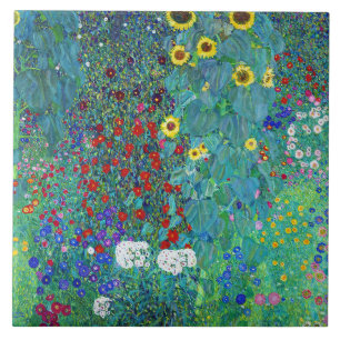 Carreau Jardin agricole avec tournesols, Gustav Klimt