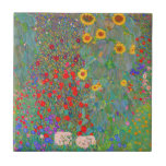 Carreau Jardin agricole de Gustav Klimt avec tournesols<br><div class="desc">Jardin agricole de Gustav Klimt avec tuile en céramique de tournesol.</div>