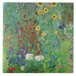 Carreau Jardin Agricole Gustav Klimt Avec Peinture De Fleu<br><div class="desc">Jardin Ferme Gustav Klimt Avec Fleurs de soleil Floral Vintage Art Nouveau Peinture</div>