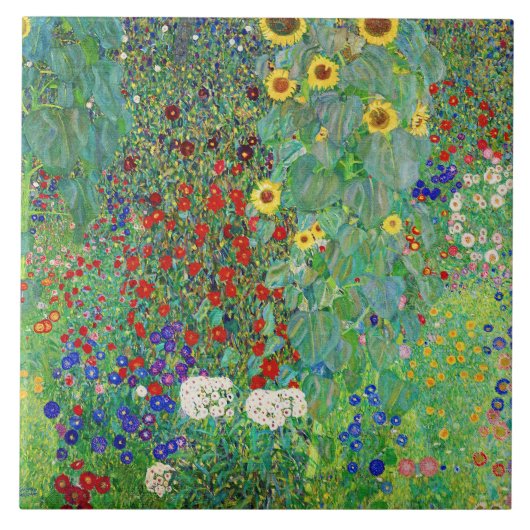 Carreau Jardin Agricole Gustav Klimt Avec Peinture De Fleu (Devant)