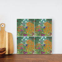 Jardin aux fleurs Gustav Klimt Art