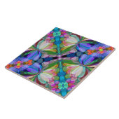 Carreau Jardin de Fleur sauvage de libellules Abstrait Flo (Côté)