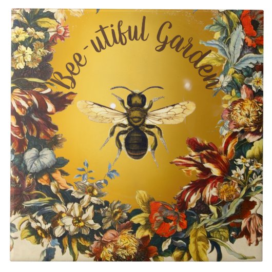 CARREAU JARDIN DE FLEURS DE L'ABEILLE À MIEL, RUCHER APICO (Devant)