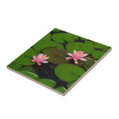 Carreau Jardin de fleurs de laine d'eau de lotus rose, (Côté)