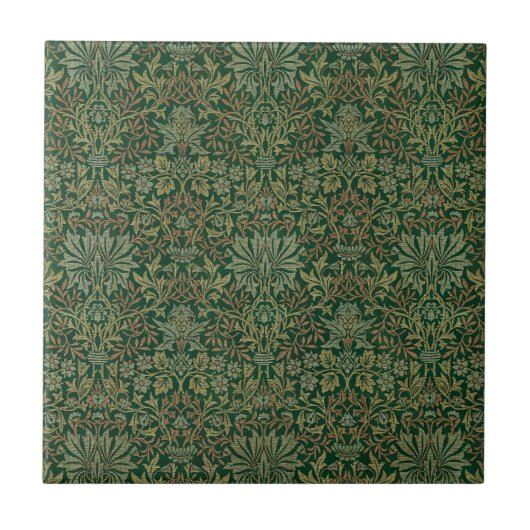 Carreau Jardin de fleurs de William Morris - Verts (Devant)