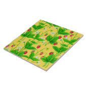 Carreau Jardin de fraise sur jaune (Côté)