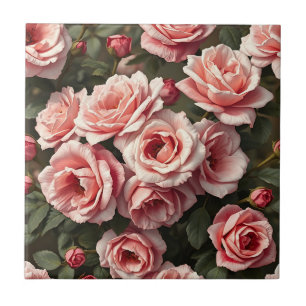 Carreau Jardin de roses roses à motif de rose moody