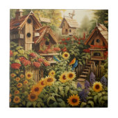Carreau Jardin de tournesol 13 Maisons d'oiseaux Oiseaux b (Devant)
