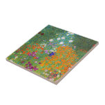 Carreau Jardin des fleurs par Gustav Klimt<br><div class="desc">Visitez mon magasin pour un design plus intéressant et plus de choix de couleurs => zazzle.com/colorfulworld*</div>