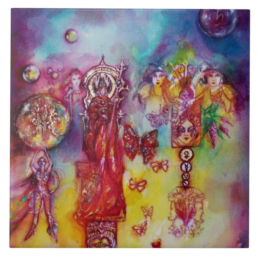 CARREAU JARDIN DES OMBRES PERDUES / FÊTES ET BUTTERFLIES (Devant)