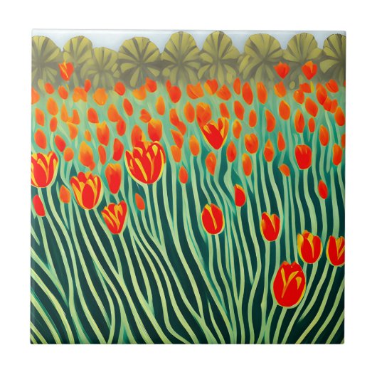 Carreau Jardin des Tulipes Orange (Devant)