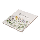 Carreau Jardin Fleur sauvage de l'aquarelle monogramme (Côté)