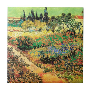 Carreau Jardin fleuri avec chemin par Vincent van Gogh