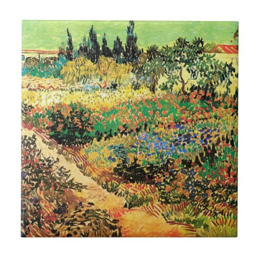Carreau Jardin fleuri avec sentier par Vincent van Gogh (Devant)