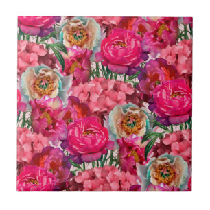 Carreau Jardin fleuri romantique