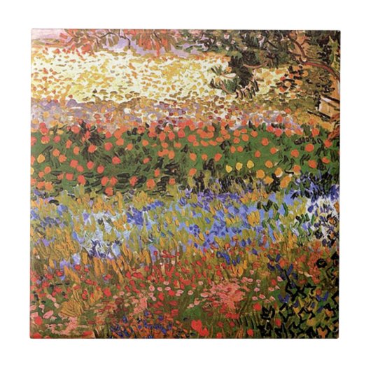 Carreau Jardin fleuri, Vincent van Gogh. (Devant)