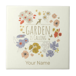 Carreau Jardin Fleurs botaniques pour jardiner maman et pa