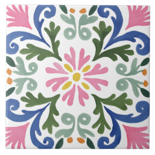 Carreau Jardin folklorique aquarelle