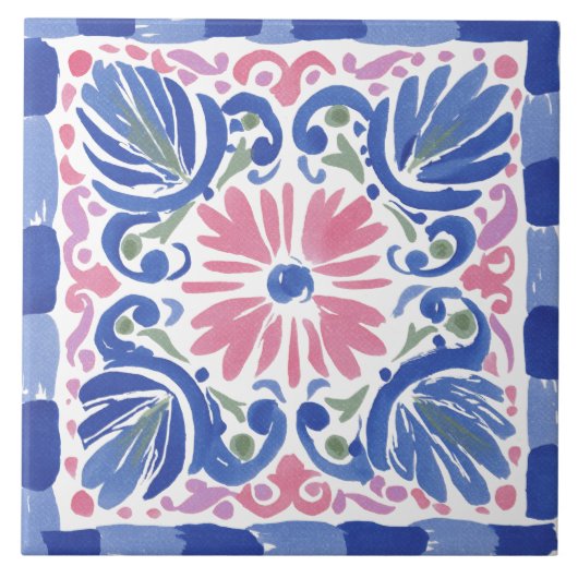 Carreau Jardin folklorique aquarelle (Devant)