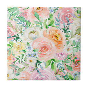 Carreau Jardin romantique Pastel