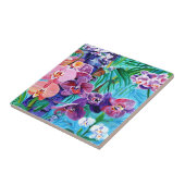 Carreau Jardin tropical d'orchidées de Kauai Hawaii (Côté)