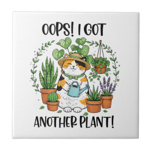 Carreau Jardinage Plantation Chat Oups J'Ai Encore Une Pla