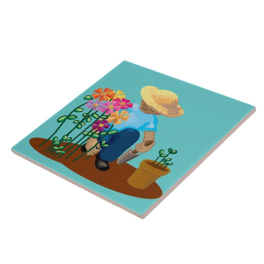 Carreau Jardinier et fleurs (Côté)