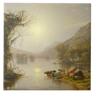 Carreau Jasper Francis Cropsey - Automne sur le lac Greenw