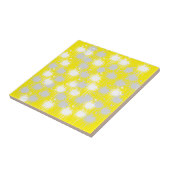 Carreau Jaune, blanc Argent Blush Abstrait (Côté)